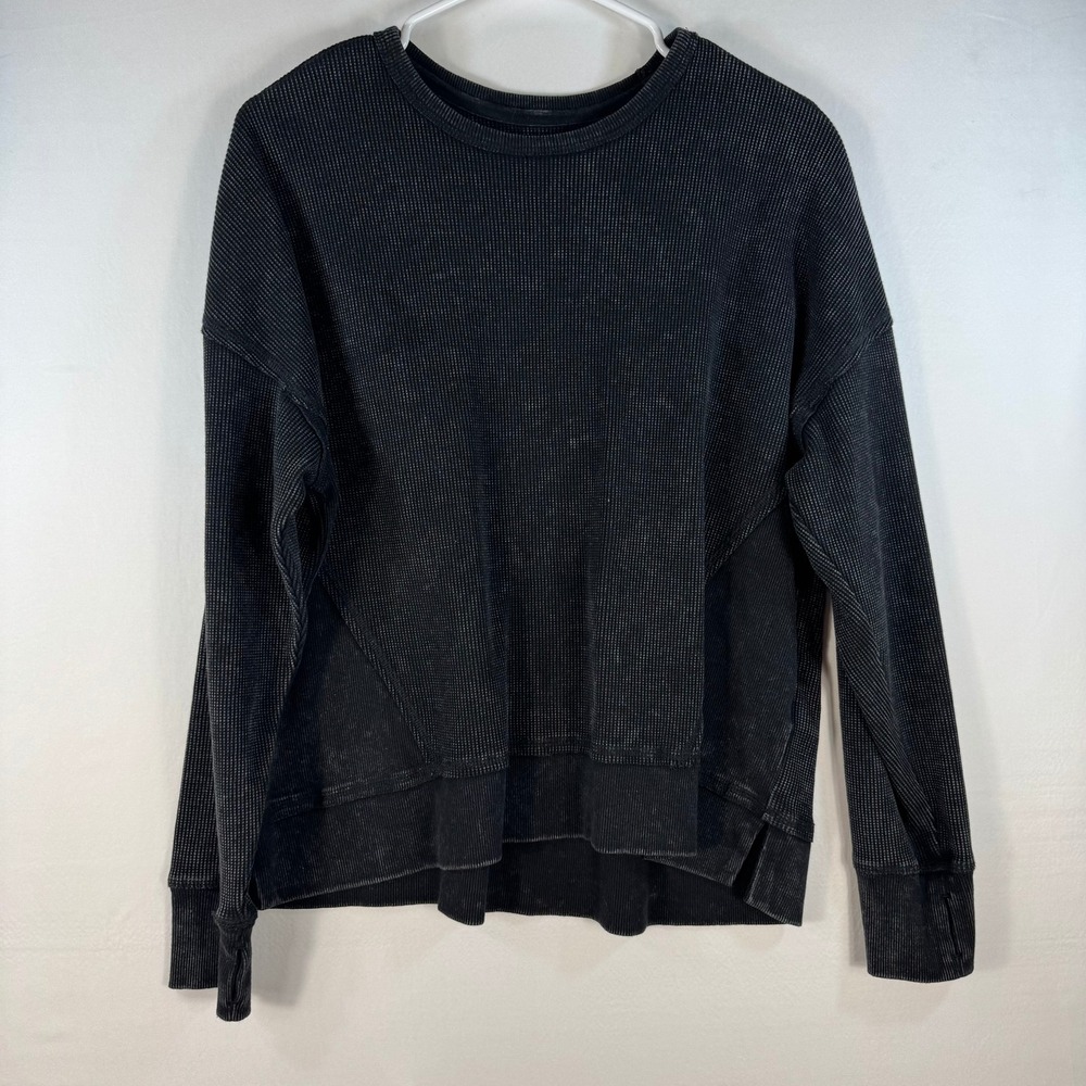 Seven7 Premium Brand Men XL Black Waffle Knit Thermal Long Sleeve Top F15738L603